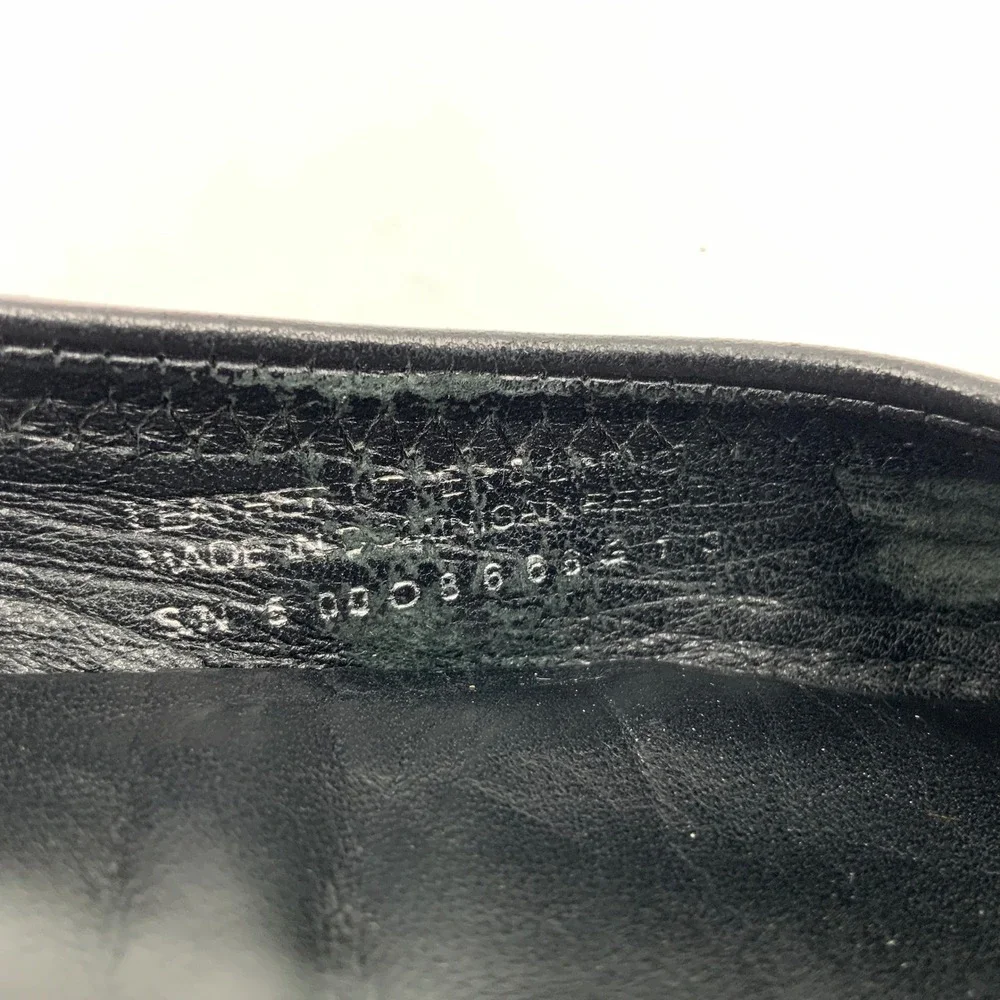 Tory Burch Minnie Travel Ballet Flats Black Leather Logo Medallion Size 8.5